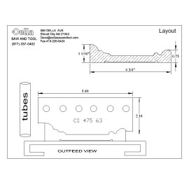 Williams and Hussey shop fox molder knives 1-1/16" x 4-3/4" casing